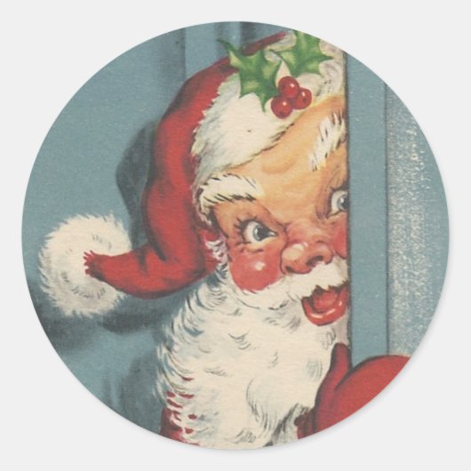 Santa Peking Ronde Sticker (Voorkant)