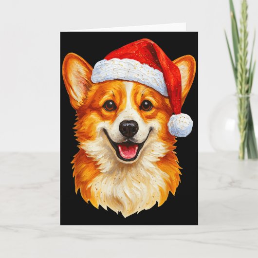 Santa Pembroke Welsh Corgi Christmas Welsh Corgi D Kaart (Voorkant)