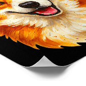 Santa Pembroke Welsh Corgi Christmas Welsh Corgi D Poster (Hoek)