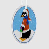 Santa Penguin Acrylversiering Ornament (voorkant)