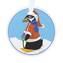 Santa Penguin Acrylversiering