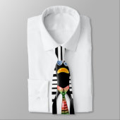 Santa Penguin All Shopped Out Personalize Stropdas (Gebonden)