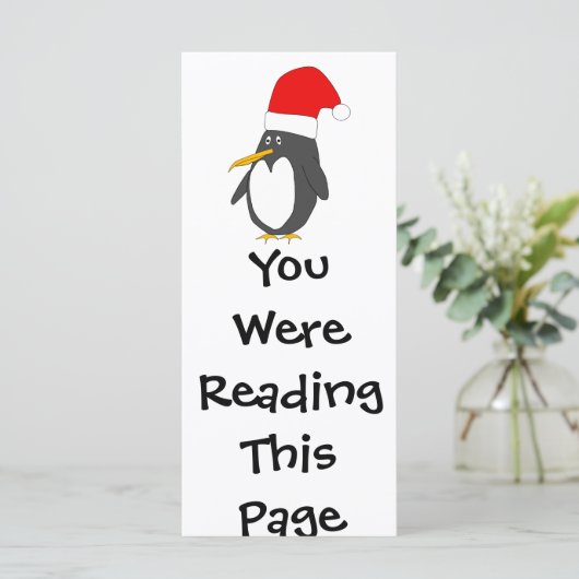 Santa Penguin Bladwijzer Sjabloon (Staand voorkant)