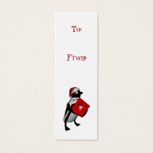 Santa Penguin cadeau label
