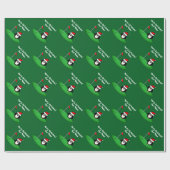 Santa penguin cartoon on golf course fun Christmas Cadeaupapier (Vlak)