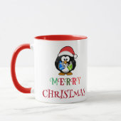 santa penguin , een kleurrijke kerstman mok (Links)