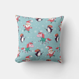 Santa Penguin en Unicorn Pattern Kussen