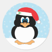 Santa Penguin Kerst stickers (Voorkant)