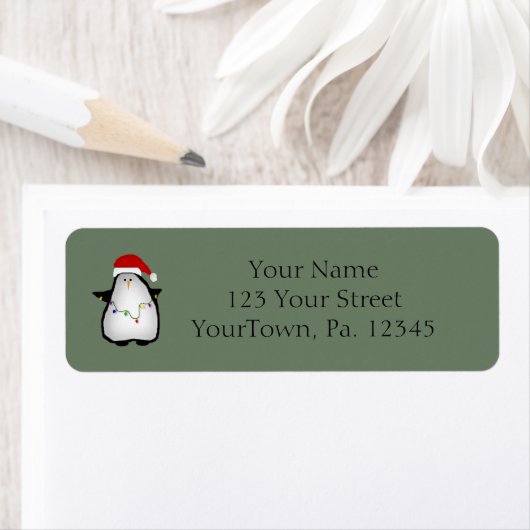 Santa Penguin Label (Insitu)