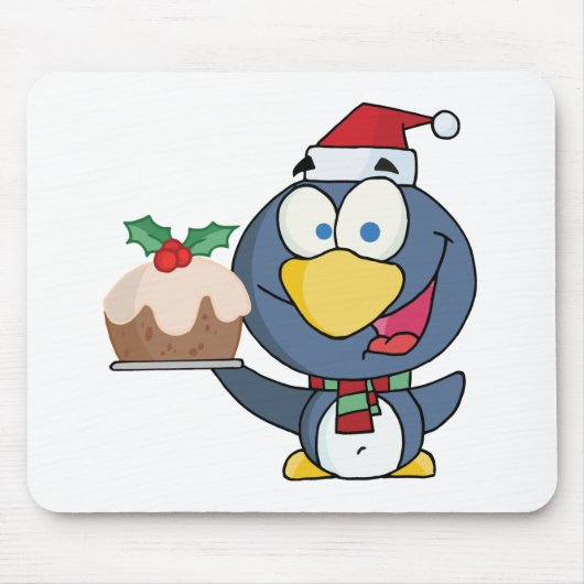 Santa Penguin met kerstkaken Muismat (Voorkant)