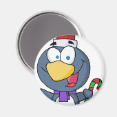 Santa Penguin met snoepriet Magneet (Voorkant / Achterkant)