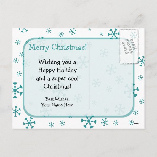 Santa Penguin Noordpool Kerst Briefkaarten (Achterkant)