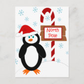 Santa Penguin Noordpool Kerst Briefkaarten (Voorkant)