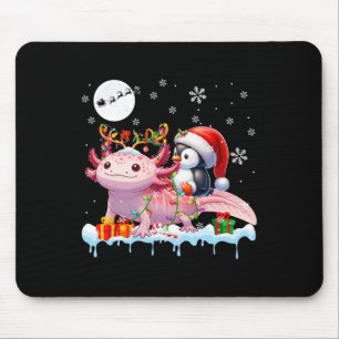 Santa Penguin Riding Axolotl Rendier Christmas Se Muismat