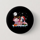 Santa Penguin Riding Axolotl Rendier Christmas Se Ronde Button 5,7 Cm (Voorkant)