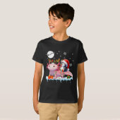 Santa Penguin Riding Axolotl Rendier Christmas Se T-shirt (Voorkant volledig)