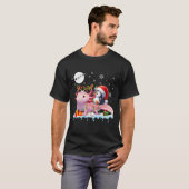 Santa Penguin Riding Axolotl Rendier Christmas Se T-shirt (Voorkant volledig)