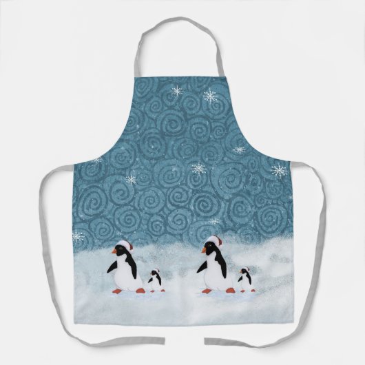 Santa Penguins Apron Schort (Voorkant)