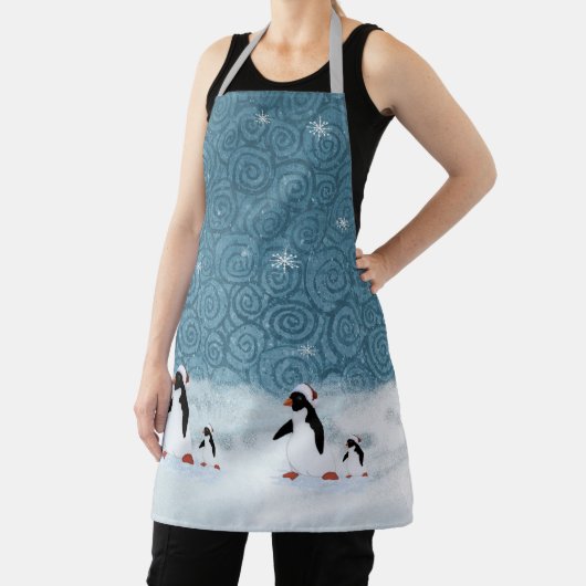 Santa Penguins Apron Schort (Insitu)