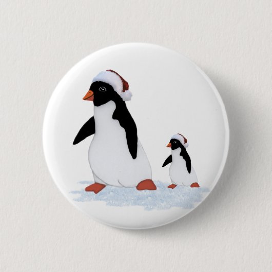Santa Penguins Button (Voorkant)