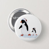 Santa Penguins Button (Voorkant /achterkant)