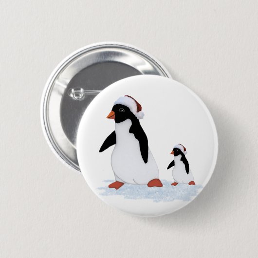 Santa Penguins Button (Voorkant /achterkant)