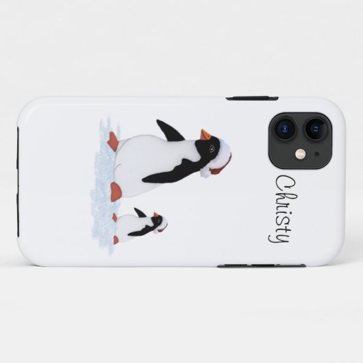 Santa Penguins Case-Mate iPhone Case (Achterkant (horizontaal))