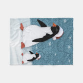 Santa Penguins Fleece Deken (Voorkant (Horizontaal))