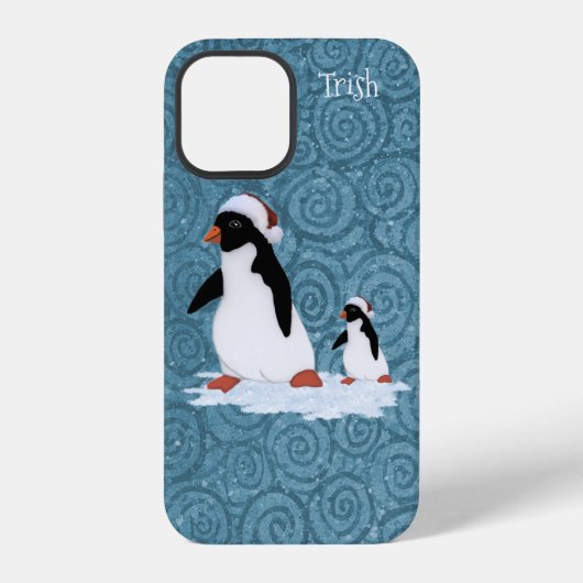 Santa Penguins iPhone 12 Hoesje (Achterkant)
