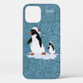 Santa Penguins iPhone 12 Hoesje (Achterkant)