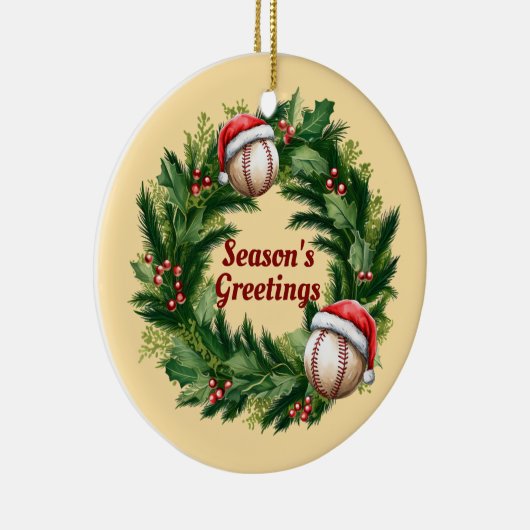 Santa Pet Baseball  Keepsake Keramisch Ornament (Rechts)