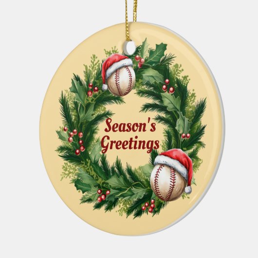 Santa Pet Baseball  Keepsake Keramisch Ornament (Links)