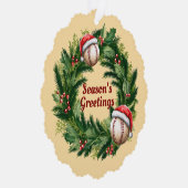 Santa Pet Baseball Ornament Kaart (Rechts)