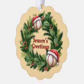 Santa Pet Baseball Ornament Kaart (Links)