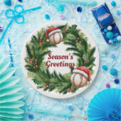 Santa Pet Baseball Papieren Bordje (Feest)
