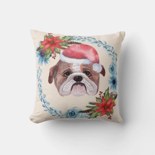 Santa Pet Bulldog Holiday Kussen