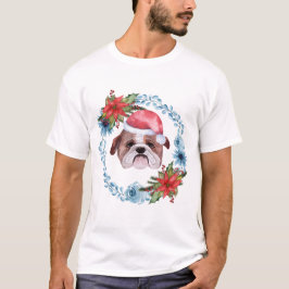 Santa Pet Bulldog Holiday T-shirt