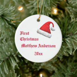 Santa Pet Eerste Kerstmis Foto Keramisch Ornament