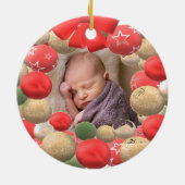 Santa Pet Eerste Kerstmis Foto Keramisch Ornament (Achterkant)