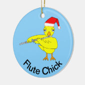 Santa Pet Flute Chick Keramisch Ornament (Links)