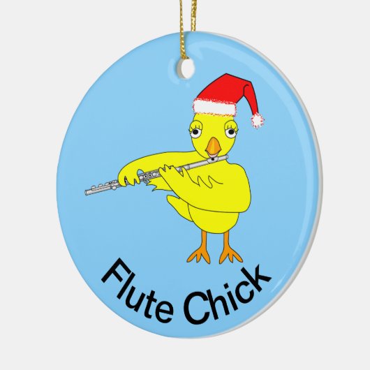 Santa Pet Flute Chick Keramisch Ornament (Links)