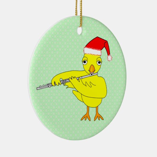 Santa Pet Flute Chick Keramisch Ornament (Rechts)