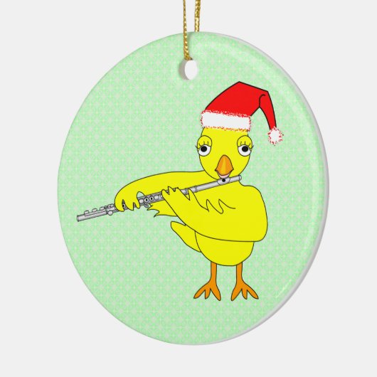 Santa Pet Flute Chick Keramisch Ornament (Links)