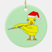 Santa Pet Flute Chick Keramisch Ornament (Achterkant)