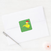 Santa Pet Flute Chick Vierkante Sticker (Envelop)