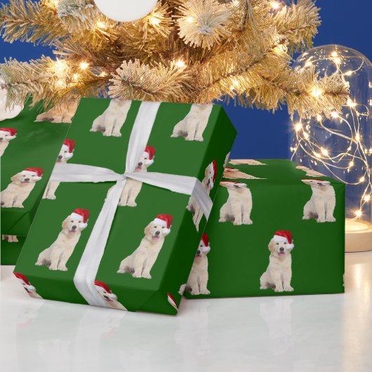 Santa Pet op papier met gouden rivierbedding (Feestdagen)