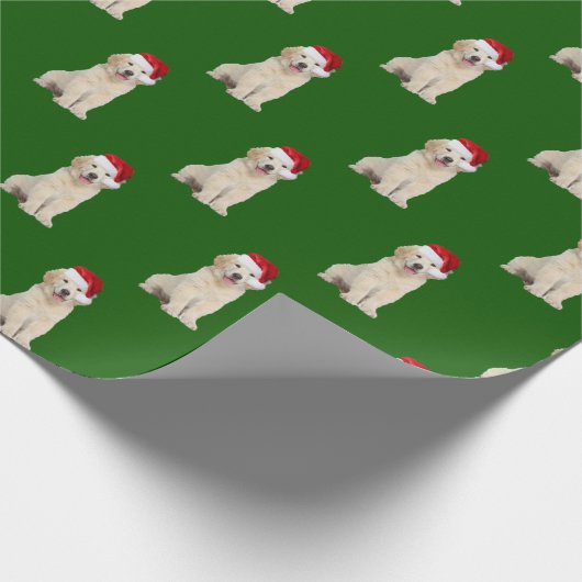 Santa Pet op papier met gouden rivierbedding (Hoek)