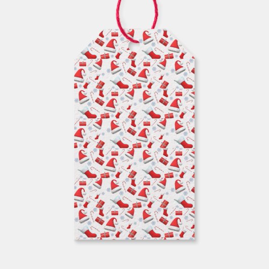 Santa Pet Patterned Christmas Cadeaulabel (Achterkant)