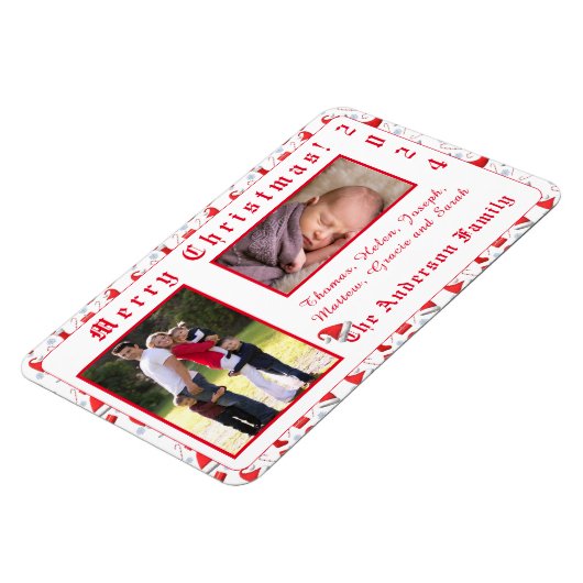 Santa Pet Patterned Christmas Magneet (Linkerzijde)