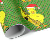 Santa Pet Saxofoon Chick Cadeaupapier (Rol Hoek)